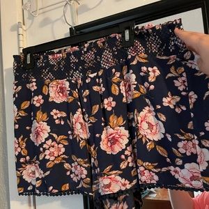 Lauren Conrad Navy Floral Shorts